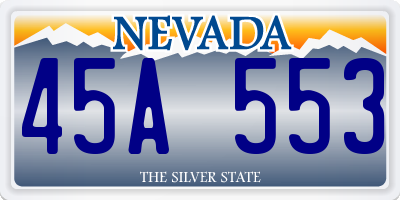 NV license plate 45A553