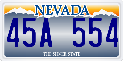 NV license plate 45A554