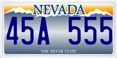 NV license plate 45A555