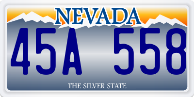 NV license plate 45A558