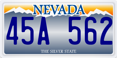 NV license plate 45A562