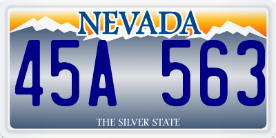 NV license plate 45A563