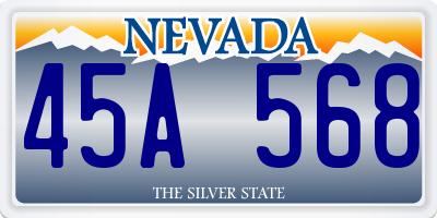 NV license plate 45A568