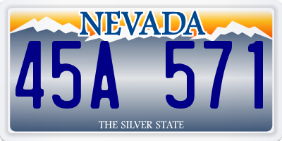 NV license plate 45A571