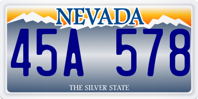 NV license plate 45A578