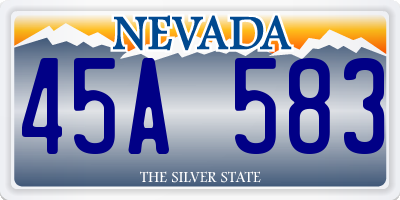 NV license plate 45A583