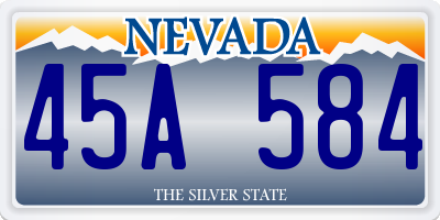 NV license plate 45A584