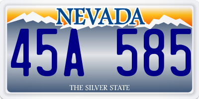 NV license plate 45A585