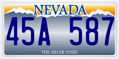 NV license plate 45A587