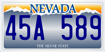 NV license plate 45A589