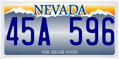 NV license plate 45A596