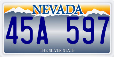 NV license plate 45A597