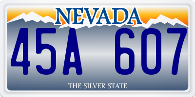 NV license plate 45A607