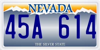 NV license plate 45A614