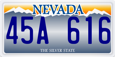 NV license plate 45A616