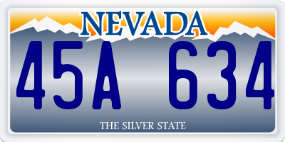 NV license plate 45A634