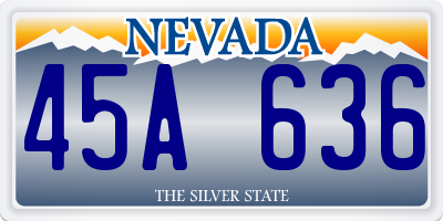 NV license plate 45A636