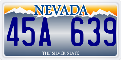 NV license plate 45A639