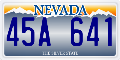 NV license plate 45A641