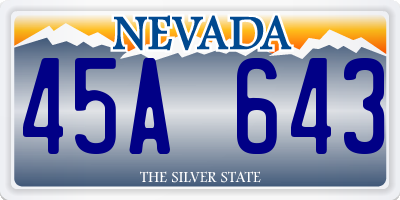 NV license plate 45A643