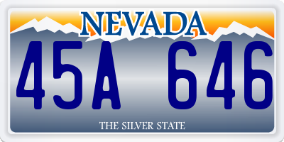 NV license plate 45A646