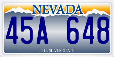NV license plate 45A648