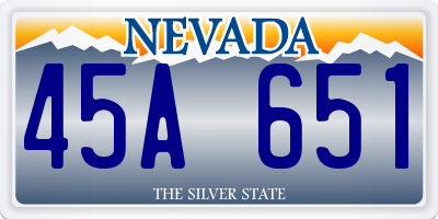 NV license plate 45A651