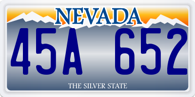 NV license plate 45A652