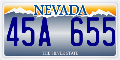 NV license plate 45A655