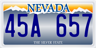 NV license plate 45A657