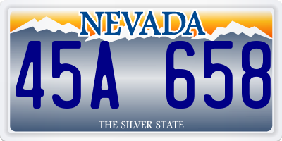 NV license plate 45A658