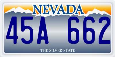 NV license plate 45A662