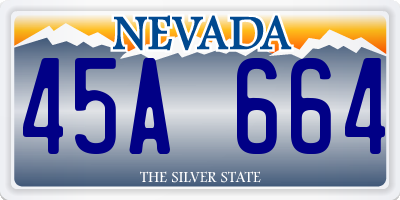 NV license plate 45A664