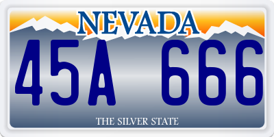 NV license plate 45A666