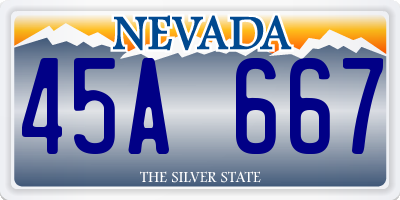 NV license plate 45A667