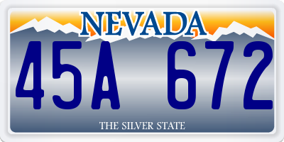 NV license plate 45A672