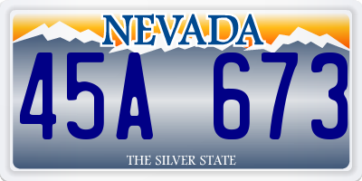 NV license plate 45A673