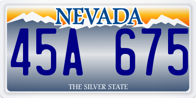 NV license plate 45A675