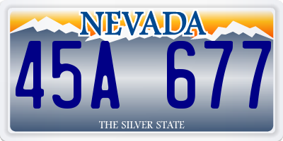 NV license plate 45A677