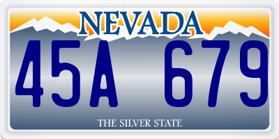 NV license plate 45A679