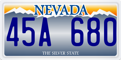NV license plate 45A680