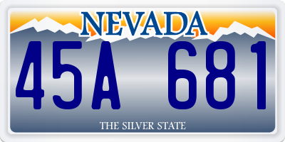NV license plate 45A681