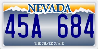 NV license plate 45A684