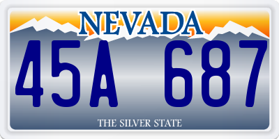 NV license plate 45A687