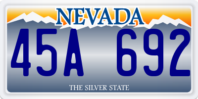 NV license plate 45A692