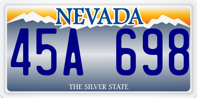 NV license plate 45A698
