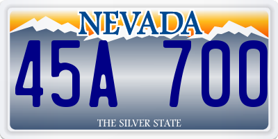 NV license plate 45A700