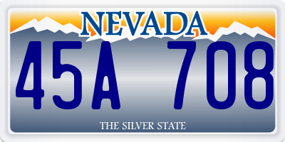NV license plate 45A708