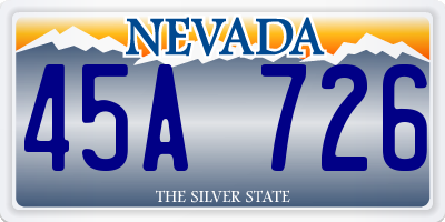 NV license plate 45A726