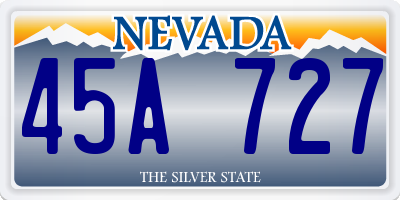 NV license plate 45A727